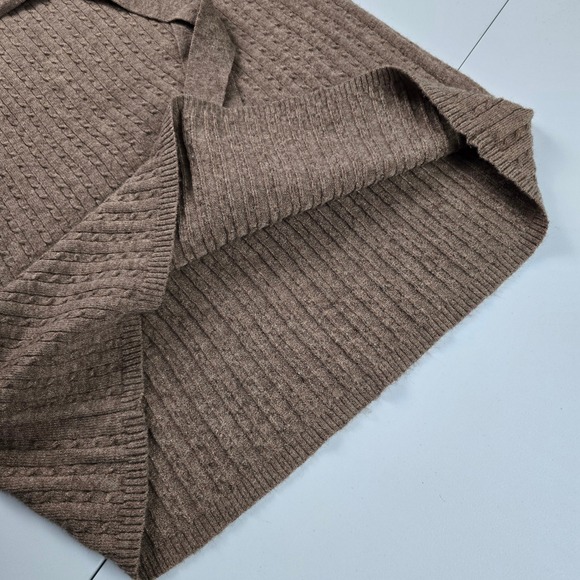 NWT ONLY Tan High Neck Belted Cable Knit Sweater Dress Malt Ball Soft Warm XL - Picture 4 of 14